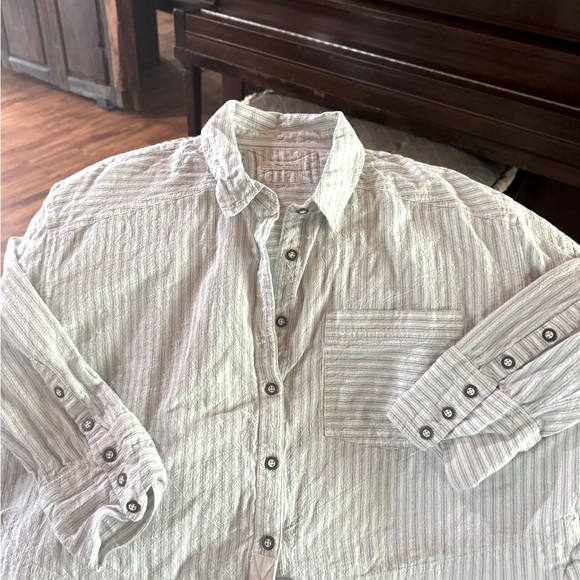 Free People Cropped Raw Hem Blouse - Picture 1 of 3